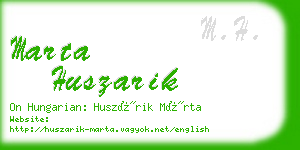 marta huszarik business card